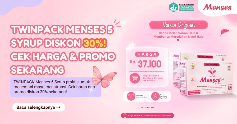 TWINPACK Menses 5 Syrup Diskon 30%! Cek Harga & Promo Sekarang